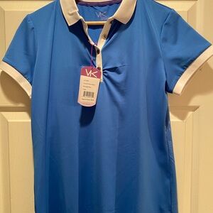 Blue Polo Shirt with White Trim